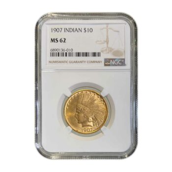 1907 $10 Gold Indian NGC MS62