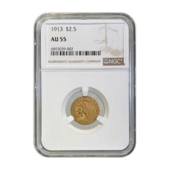 1913 $2.5 Gold Indian NGC AU55