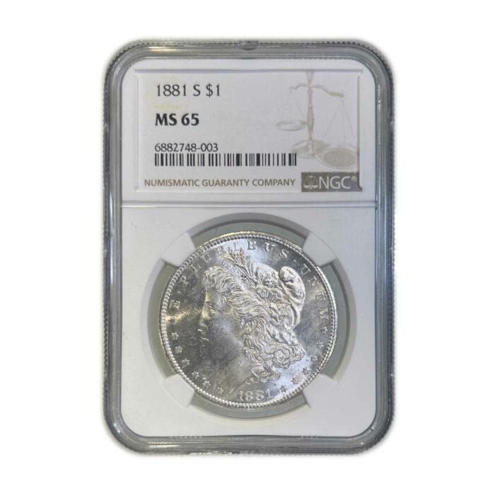 1881 S Morgan NGC MS65